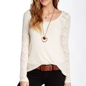 Lucky Brand | Ginny Lace & Thermal Knit Tee